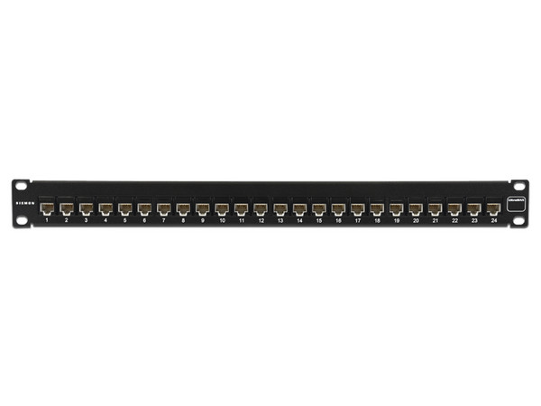 Panel de Parcheo Siemon UltraMAX UP6-F1-24L-RS, UTP, Pre cargado con Jacks Cat6, 24 Puertos, Plano, 1U, Color Negro