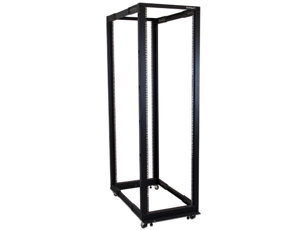 Rack Armario Bastidor Abierto de Servidores 4 Columnas 42U, Profundidad Ajustable, Con Ruedas