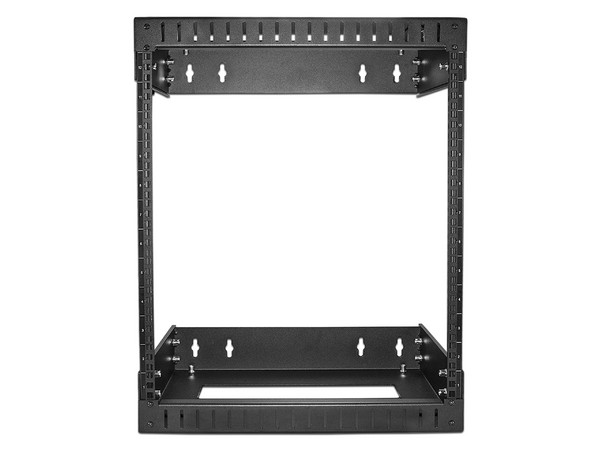 Gabinete Rack de Servidores de Marco Abierto 12U para Montaje en Pared - Profundidad Ajustable de 12 a 20