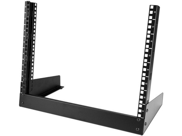 Rack de Escritorio de 8U de 2 Columnas, Gabinete Rack de Servidores con Marco Abierto