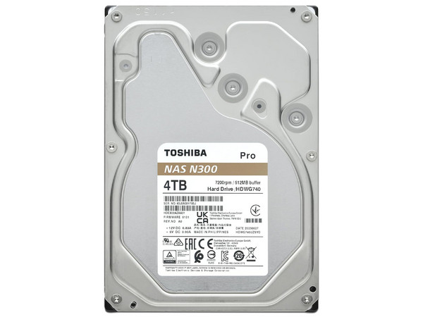 Disco Duro Toshiba N300 Pro de 4TB para Sistemas NAS, 7200RPM, 3.5