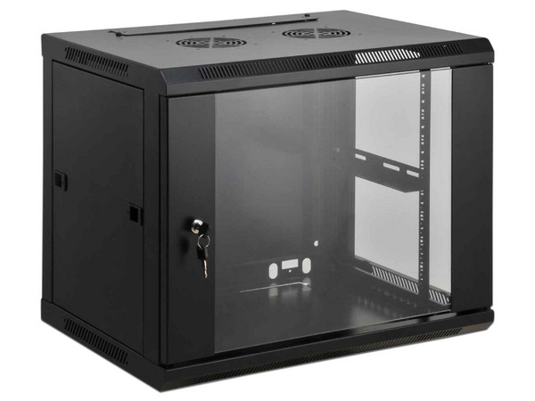 Gabinete para servidores Tripp-Lite, Rack de 9U y 19 pulgadas. Color Negro.