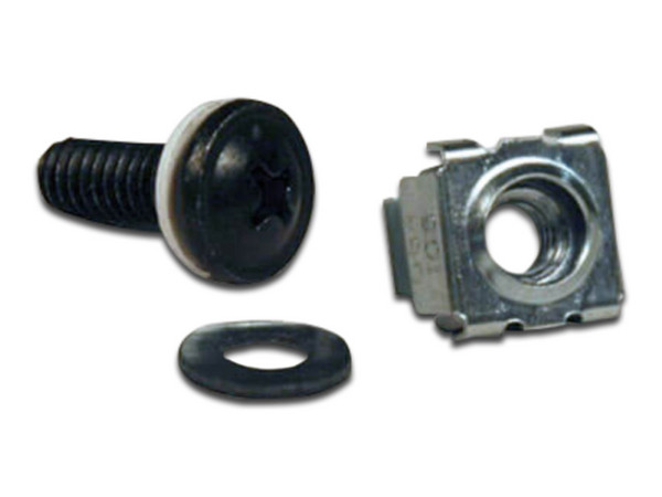 Kit Tripplite de 50 tornillos M6 y arandelas para gabinetes con orificio cuadrado.