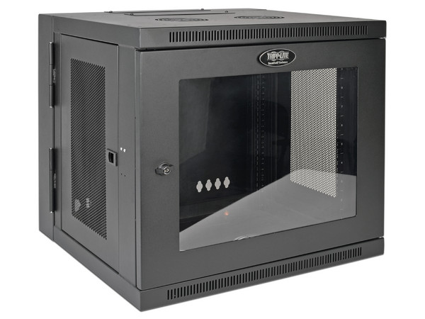 Gabinete SmartRack 10U de bajo perfil con ajuste de profundidad del interruptor para instalación en pared