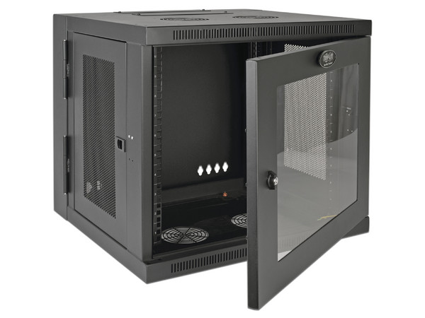 Gabinete SmartRack 10U de bajo perfil con ajuste de profundidad del interruptor para instalación en pared