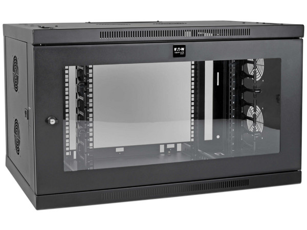 Gabinete para servidores Tripp Lite SRW9UDPGVRT, Rack de 9U, de bajo perfil, para instalación en pared.