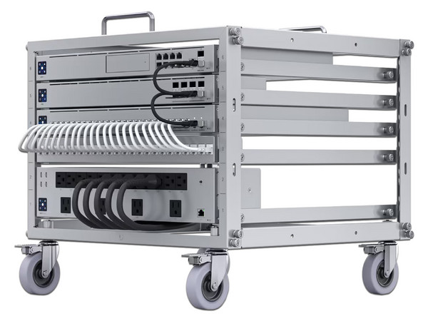 Mini Rack Abierto Ubiquiti Networks U-RACK-6U-TL, Con Ruedas, 6U, hasta 35Kg, Color Gris.
