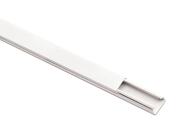 Canaleta Plástica Volteck HTV-C014, Auto Extinguible, 200 cm. Color blanco.