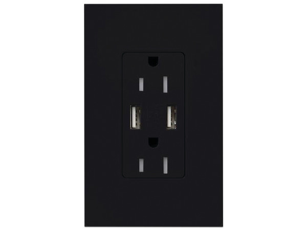 Tomacorriente Lutron de 5A, con salida de carga USB.