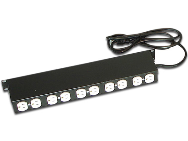 Multicontacto North System de 10 contactos con switch termomagnético. Color Negro
