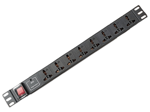 PDU SAXXON SXPDU-12P16A de 8 Puertos, 16A, Color Negro.