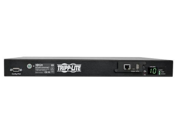 PDU TrippLite Monofásico Controlable con Switch de Transferencia Automática 2.4kW, 2 Entradas C14 de 200-240V, 10 Tomacorrientes C13, 1U, TAA