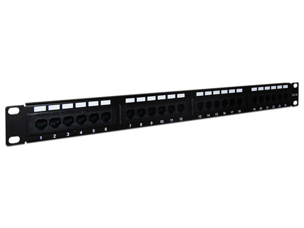 Panel de parcheo Enson de 1U de 24 puertos RJ45 Cat5e.
