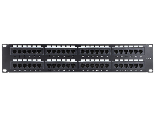 Panel de Parcheo Enson de 1U de 48 puertos RJ45 Cat6.