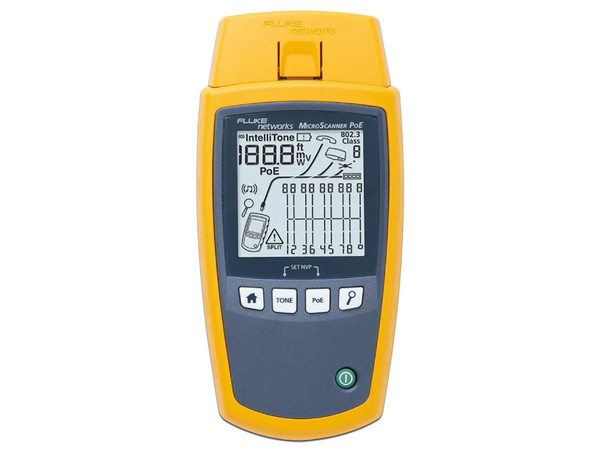 Kit Profesional de Verificador de Red MicroScanner PoE, para Comprobación de Redes de Voz, Datos y Video y PoE 802.3af, at, bt y UPOE, Con Pantalla LCD Retroiluminada.
