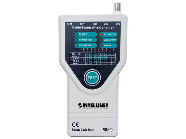 Probador de cable Intellinet 5 en 1, Prueba 5 cables comúnmente utilizados en redes y computación
