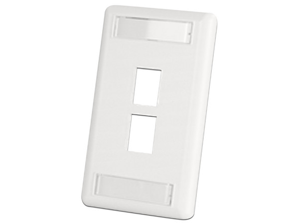 Placa para Pared Legrand, 2 Puertos RJ-45, Color Blanco.