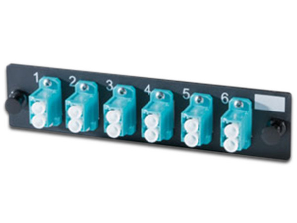 Panel de 6 acopladores LC Legrand OFP-LCD12LC, azul, multimodo, 12 fibras.