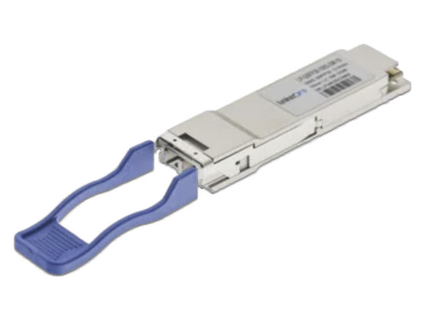Transceptor Linkedpro LP-QSFP28-100G-SM-10 (Mini-Gbic) para fibra Monomodo, 100 Gbps, Conectores LC, Dúplex, Hasta 10 km.