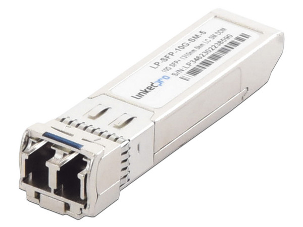 Transceptor SFP+ LinkedPro, para fibra Monomodo, 10 Gbps de velocidad, Conectores LC Dúplex, Hasta 5 km de Distancia.