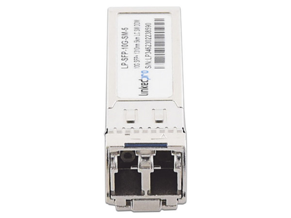 Transceptor SFP+ LinkedPro, para fibra Monomodo, 10 Gbps de velocidad, Conectores LC Dúplex, Hasta 5 km de Distancia.