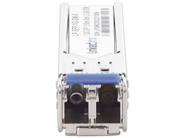 Transceptor SFP LinkedPro, para fibra Monomodo, 1.25 Gbps de velocidad, Conectores LC Dúplex, Hasta 5 km de Distancia.
