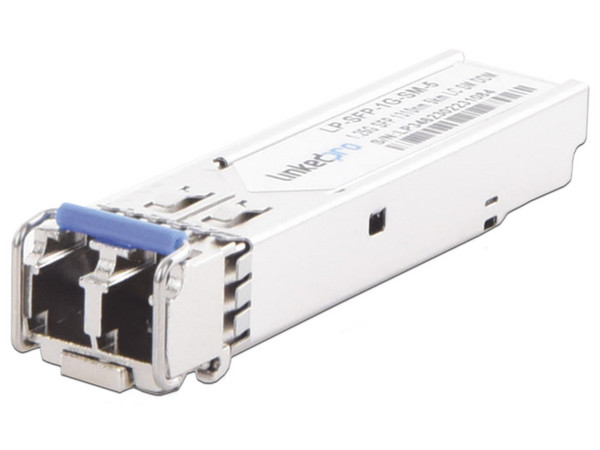 Transceptor SFP LinkedPro, para fibra Monomodo, 1.25 Gbps de velocidad, Conectores LC Dúplex, Hasta 5 km de Distancia.