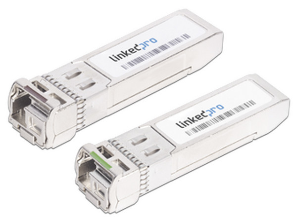 Transceptores Linkedpro LP-SFP-BD-10G-80 Bidireccionales SFP+ para fibra Monomodo, 10 Gbps, Conectores LC, Simplex, Hasta 80 km (2 Piezas)