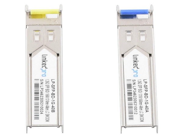Transceptor de Fibra Óptica SFP LinkedPro LP-SFP-BD-1G-40, Monomodo, Conector LC, hasta 40km, 2 Piezas.