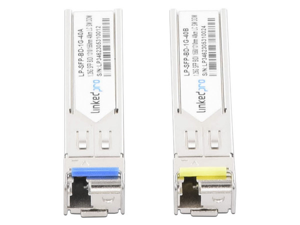 Transceptor de Fibra Óptica SFP LinkedPro LP-SFP-BD-1G-40, Monomodo, Conector LC, hasta 40km, 2 Piezas.