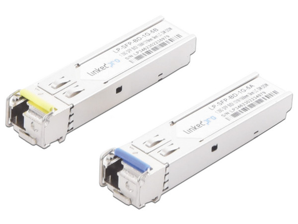 Transceptores Bidireccionales SFP LinkedPro, para fibra Monomodo, 1.25 Gbps de velocidad, Conectores LC Simplex, Hasta 5 km de Distancia, 2 piezas.