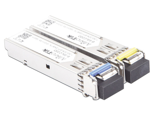 Transceptores MiniGbic SFP LC WDM para Fibra Mono Modo Hasta 20 Kms.