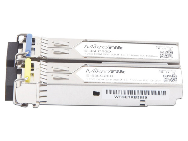Transceptores MiniGbic SFP LC WDM para Fibra Mono Modo Hasta 20 Kms.