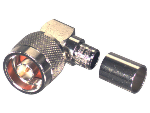 Conector N Macho RF Industries en Ángulo Recto para LMR-400, 9913, 7810A, CNT-400, RG8/U-SYS, RFLASH-1113.