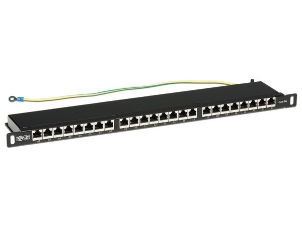 Panel de Conexiones Tripp Lite N252A-024-HUSHK de 24 puertos, Cat6a, Alta Densidad, 0.5UR.