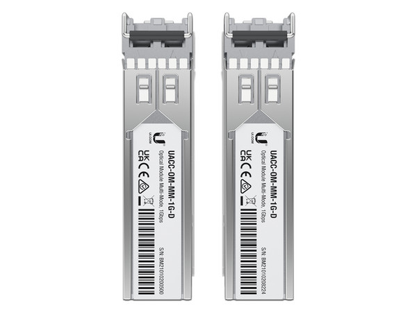 Módulo Transceptor SFP Ubiquiti UACC-OM-MM-1G-D-2, para Multi Modo, hasta 20Km. Paquete de 2 piezas