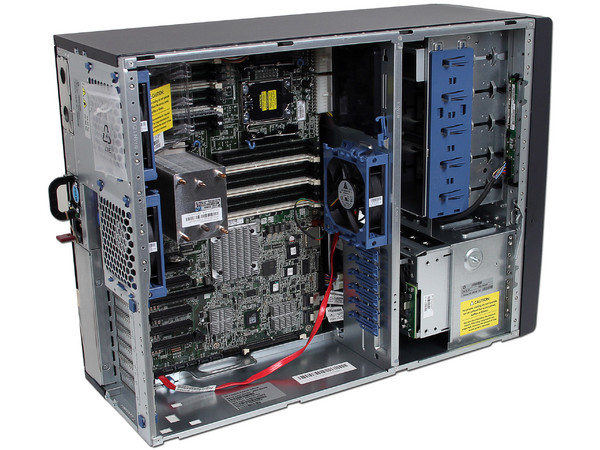 Servidor HP ProLiant  ML350 G6:
Procesador Intel Xeon E5504 (2.0 GHz),
Memoria Ram 2GB, No incluye Disco Duro,
Super Multi DVD,
Red Gigabit.