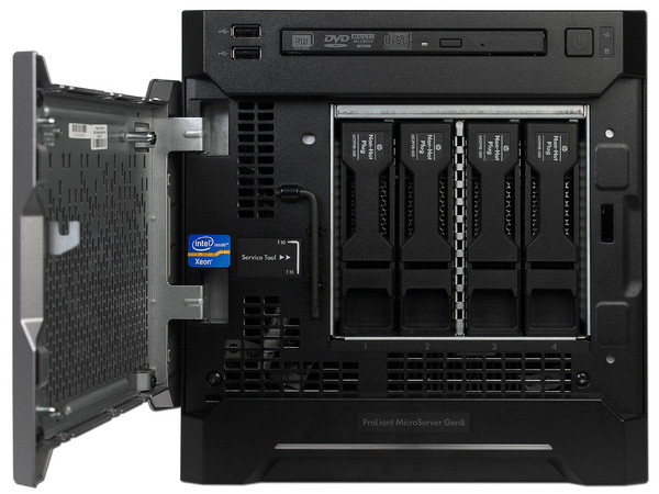 Servidor HP ProLiant MicroServer Gen8:
Procesador Dual-Core Intel Xeon 1220Lv2 (2.3 GHz),
Memoria Ram 4 GB ECC, Disco Duro de 1 TB,
DVD/RW,
Red Gigabit.