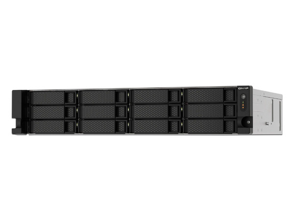 NAS QNAP TS-1273AU-RP: 
Procesador AMD Ryzen Embedded V1500B (hasta 2.0 GHz), 
Memoria de 8GB DDR4, 
12 bahías Sata, 
No Incluye Discos duros.