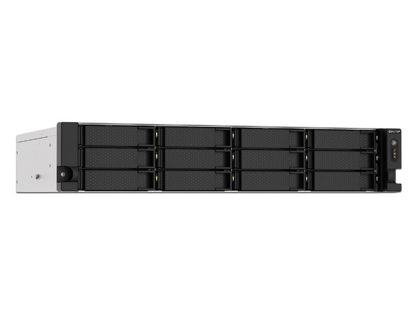 NAS QNAP TS-1273AU-RP: 
Procesador AMD Ryzen Embedded V1500B (hasta 2.0 GHz), 
Memoria de 8GB DDR4, 
12 bahías Sata, 
No Incluye Discos duros.