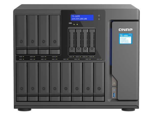 Servidor NAS QNAP TS-1655-8G-US: 
Procesador Intel Atom C5125 (hasta 2.8 GHz), 
Memoria e 8GB DDR4, 
16 Bahías SATA (No Incluye Discos Duros).