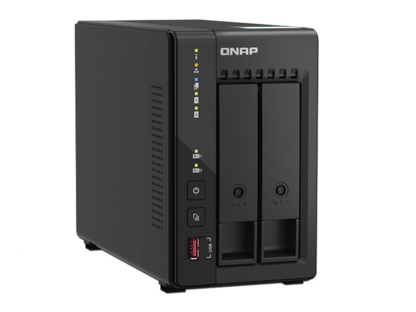 Servidor NAS QNAP TS-253E-8G-US: 
Procesador Intel Celeron J6412 (hasta 2.6 GHz), 
Memoria de 8 GB DDR4, 
Red de 2.5 GbE, 
Hasta 2 Bahías SATA.
No incluye Discos Duros.
