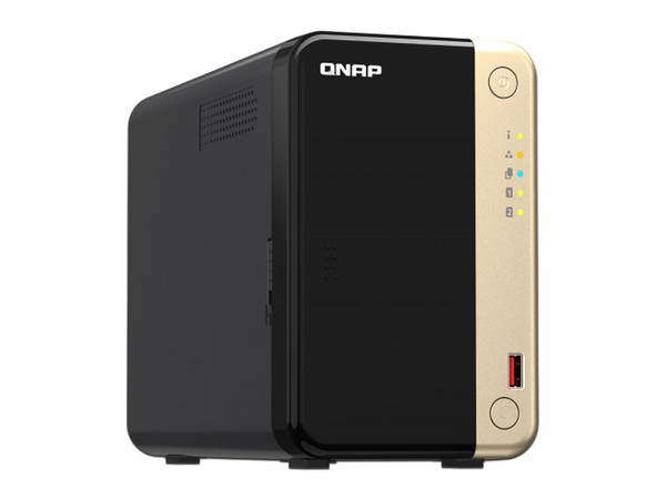 Servidor NAS QNAP TS-264-8G-US, Procesador Intel Celeron N5095 de 4 núcleos (hasta 2.9 GHz), Memoria de 8 GB, Red de 2.5 GbE, Hasta 2 Bahías SATA.