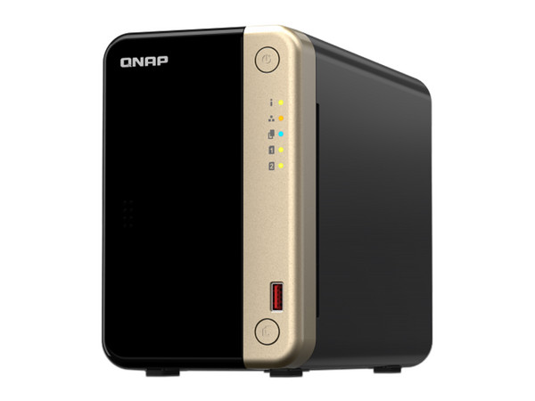 Servidor NAS QNAP TS-264-8G-US, Procesador Intel Celeron N5095 de 4 núcleos (hasta 2.9 GHz), Memoria de 8 GB, Red de 2.5 GbE, Hasta 2 Bahías SATA.