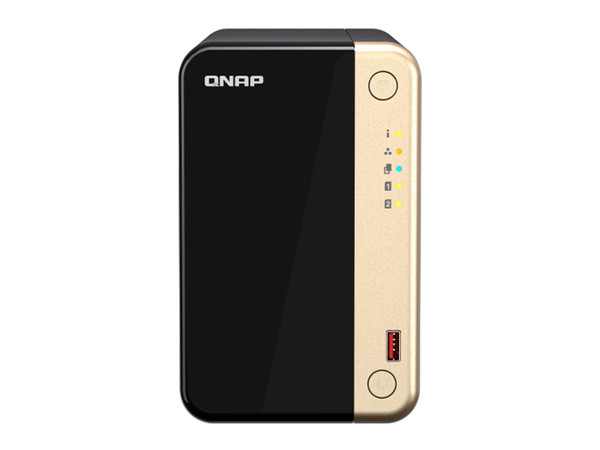Servidor NAS QNAP TS-264-8G-US, Procesador Intel Celeron N5095 de 4 núcleos (hasta 2.9 GHz), Memoria de 8 GB, Red de 2.5 GbE, Hasta 2 Bahías SATA.