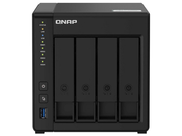 NAS QNAP TS-451D2-2G con 4 bahías para discos duros (no incluidos), HDMI, 2 Puertos Gigabit, 2GB DDR4, USB 3.2.