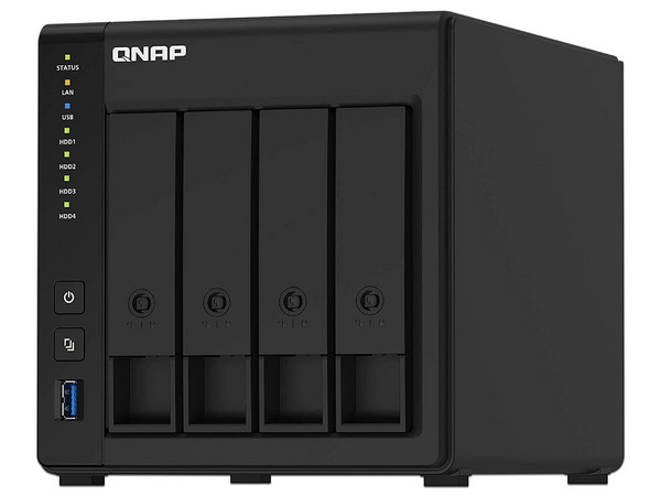 NAS QNAP TS-451D2-2G con 4 bahías para discos duros (no incluidos), HDMI, 2 Puertos Gigabit, 2GB DDR4, USB 3.2.