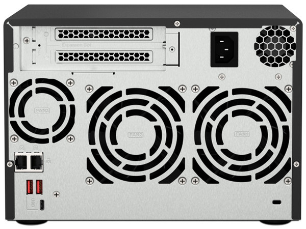 Servidor NAS QNAP TS-673A, con 6 bahías para discos duros(no incluidos), Memoria RAM de 8GB DDR4 (Hasta 64 GB), 2 Puertos Gigabit. Color Negro
