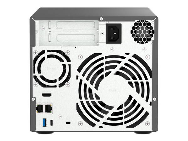Servidor NAS QNAP TVS-H474-PT-8G-US: 
Procesador Intel Pentium Gold G7400 (hasta 3.7 GHz), 
Memoria de 8 GB DDR4, 
Hasta 4 Bahías SATA.
No Incluye Discos Duros.