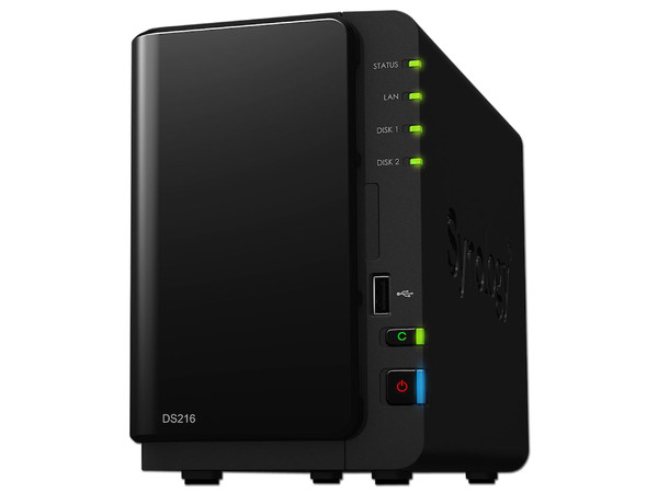 NAS SYNOLOGY DS216 con 2 Bahías para Discos de 3.5”, 1 Puerto Gigabit, 512 MB DDR3, hasta 16TB (no Incluye discos duros).